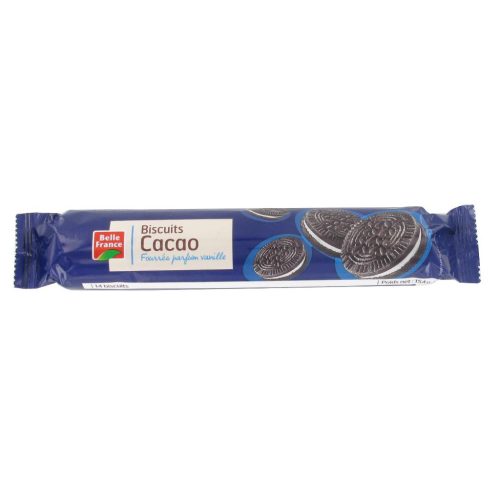 BISCUITS CACAO FOURRES PARFUM VANILLE BF 154G