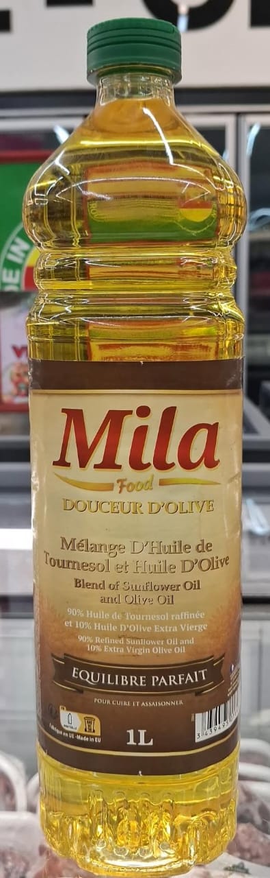 HUILE DOUCEUR D&rsquo;OLIVE MILA FOOD EXTRA VIERGE TOURNESOL 1L