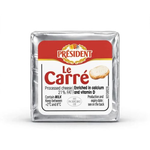PRÉSIDENT LE CARRÉ – Fromage Fondu 21% MG – Enrichi en Calcium et Vitamine D