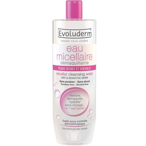 EAU MICELLAIRE DEMAQUILLANTE EVOLUDERM 500ML