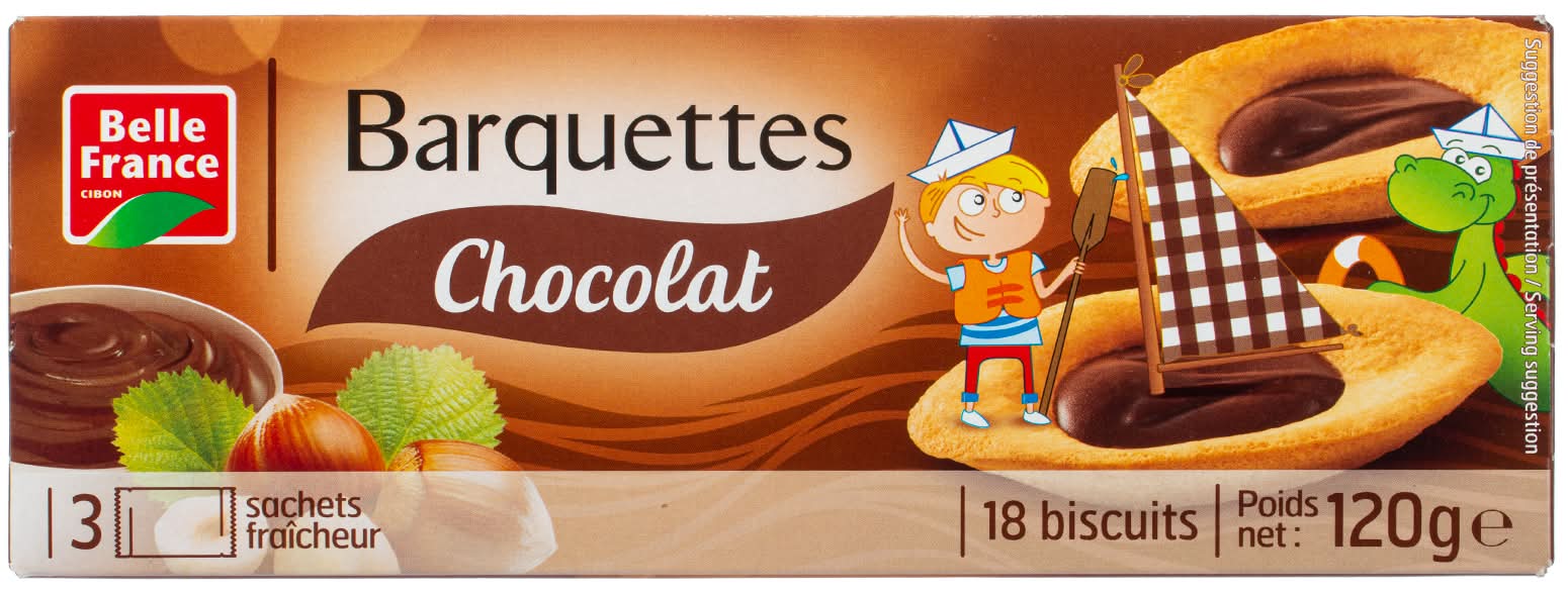 Biscuits Barquettes Chocolat 120 BF