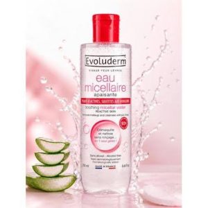 EAU MICELLAIRE APAISANTE VISAGE YEUX LEVRES 500ML EVOLUDERM