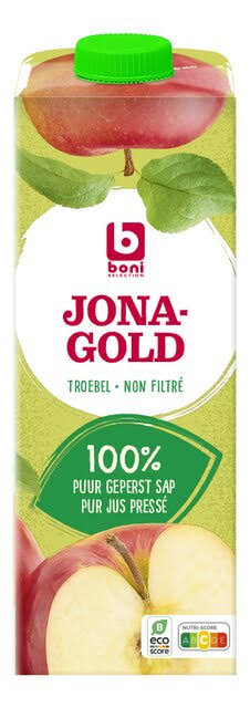PUR JUS DE POMME NATUREL PRESSE BONI 1L JONA-GOLD NON FILTRE BRICK