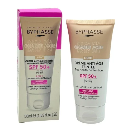 CREME SOIN DU VISAGE ANTI-AGE TEINTEE LIGHT 3EN1 HYDRATANT 50ML BYPHASSE