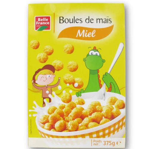 CORN FLAKES BOULES DE MAIS BF 375G MIEL