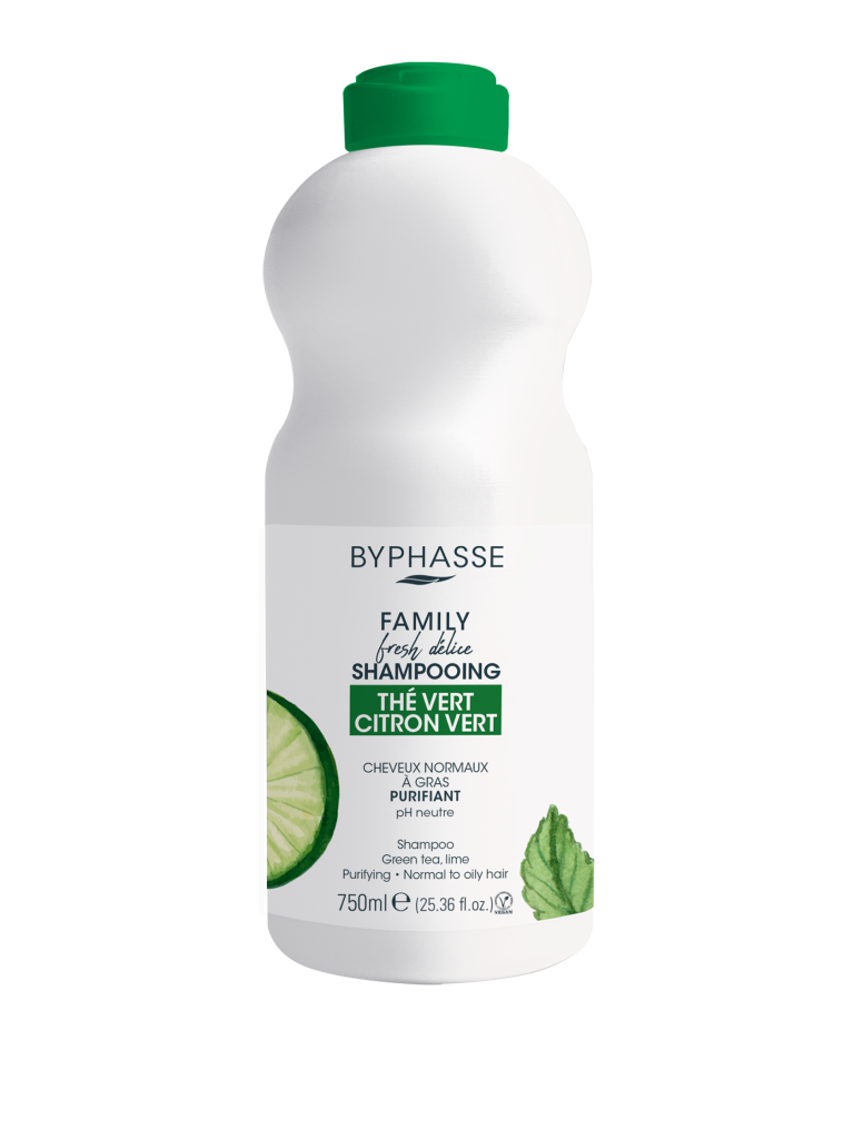 SHAMPOOING FAMILY FRESH CHEVEUX NORMAUX A GRAS PURIFIANT PH NEUTR THE VERT CITRON VERT 750ML BYPHASSE