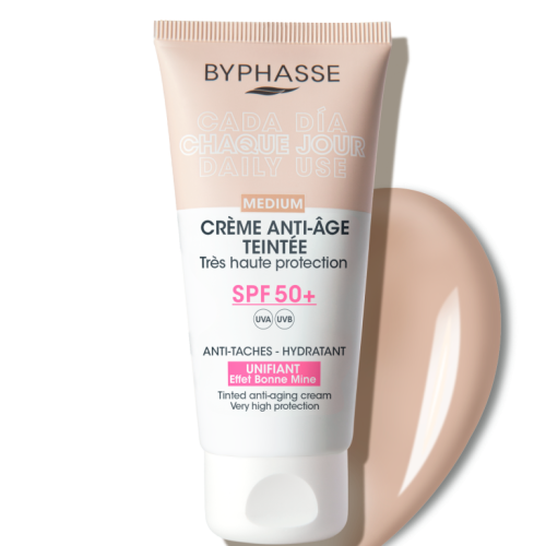 CREME SOIN DU VISAGE ANTI-AGE MEDUIM TEINTEE 3EN1 HYDRATANT 50ML BYPHASSE